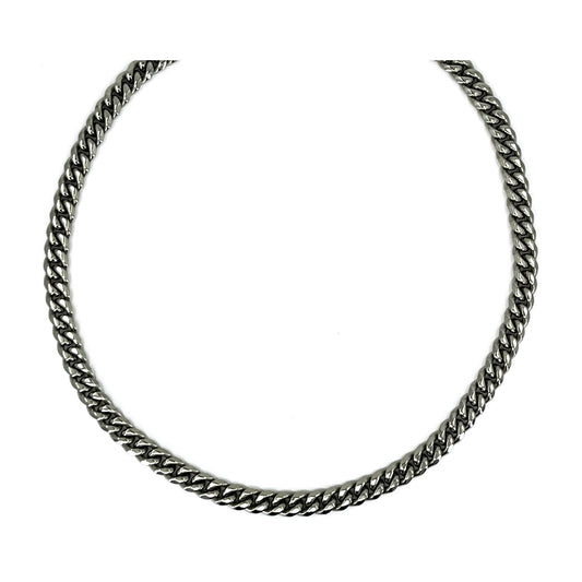 10mm cuban link chain necklace - silver