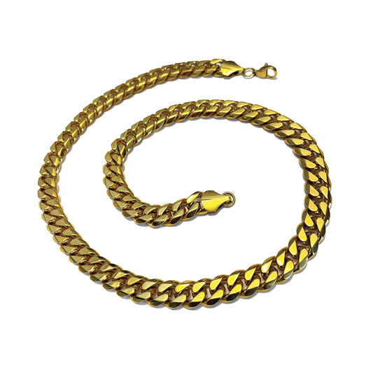 12mm cuban link chain necklace - gold