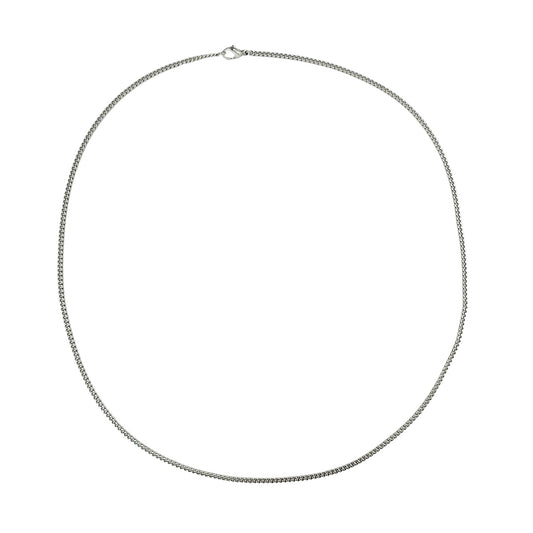 2mm cuban link chain necklace - silver