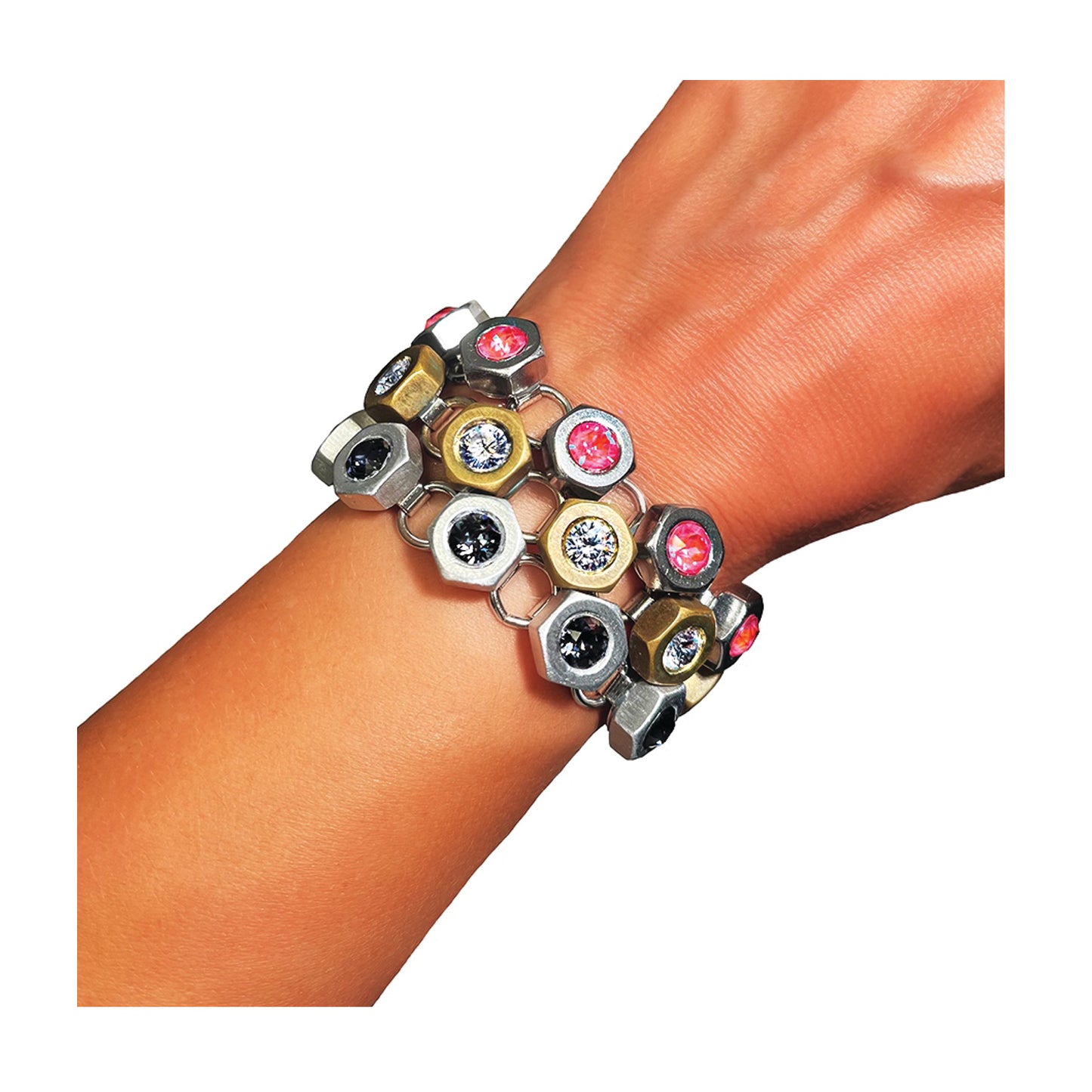 industrial tennis bracelet - brass