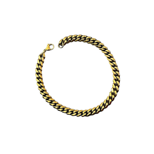 cuban link bracelet - 6mm - gold
