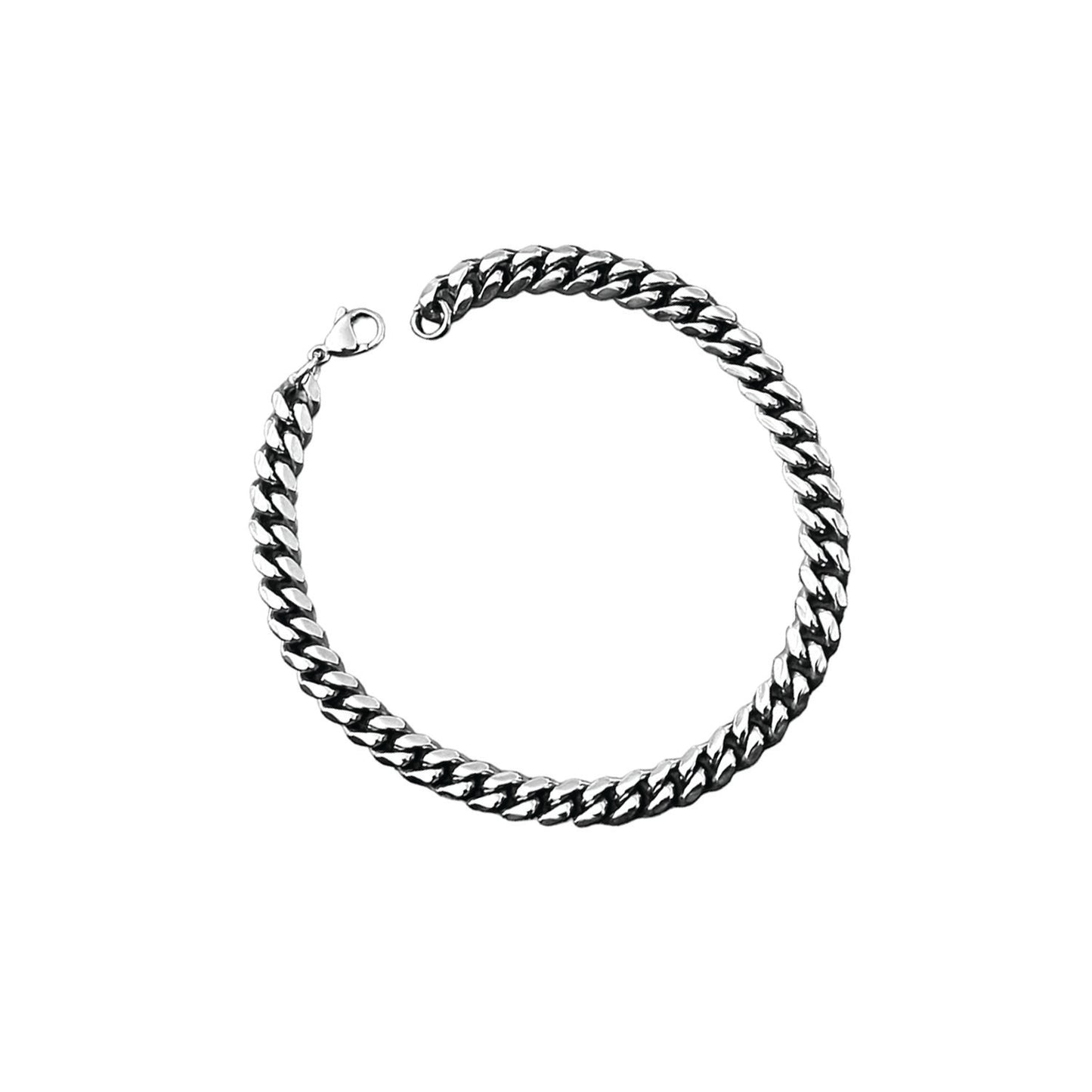 cuban link bracelet - 6mm - silver