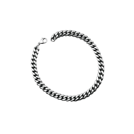 cuban link bracelet - 6mm - silver
