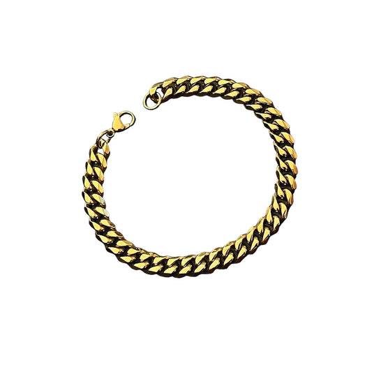 cuban link bracelet - 8mm - gold