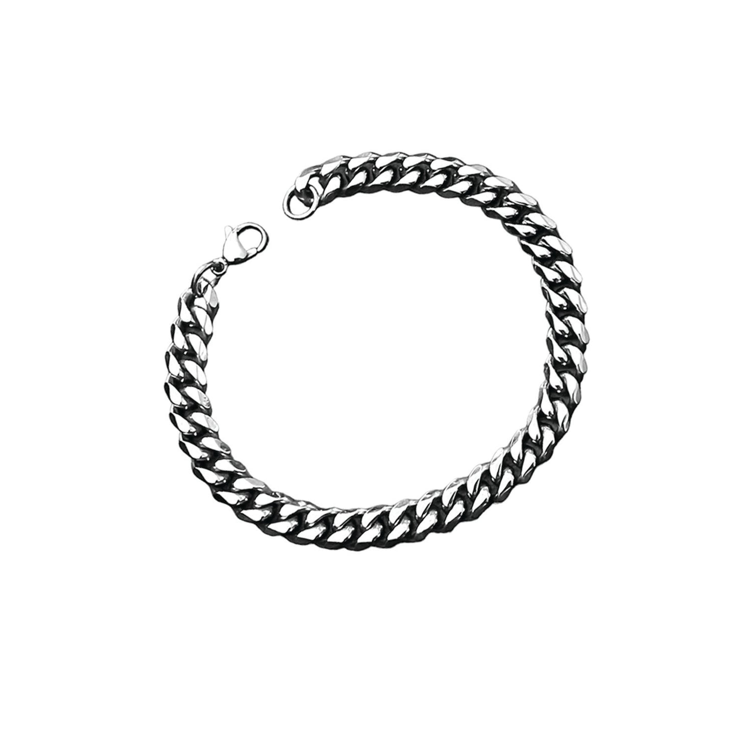 cuban link bracelet - 8mm - silver