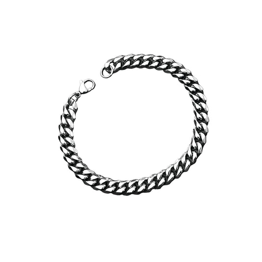 cuban link bracelet - 8mm - silver