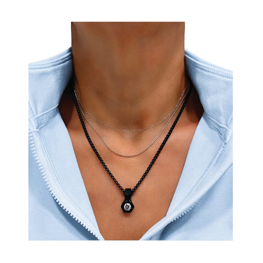 the original black solitaire necklace