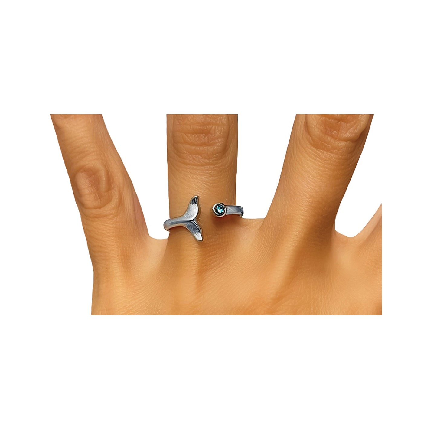 the mermaid/whale tail ring - blue