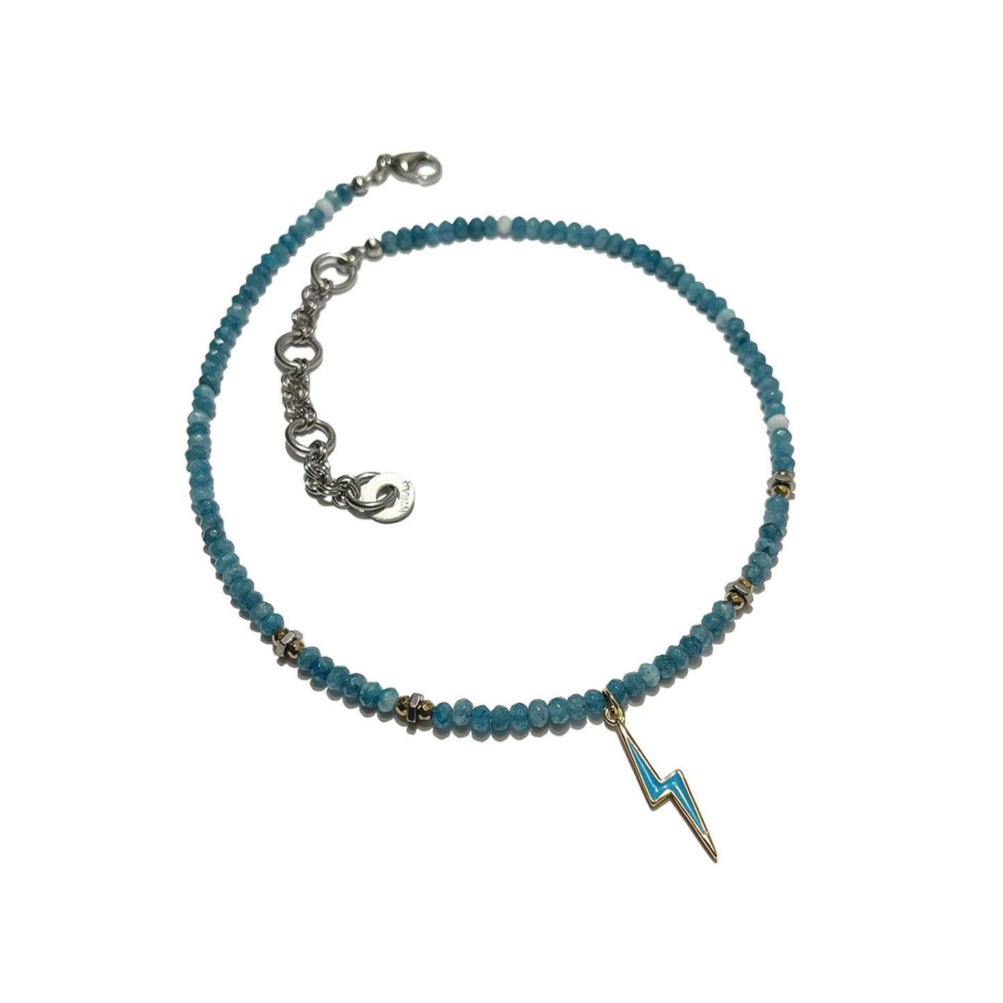 nut and bolt gemstone necklace - 6 colors