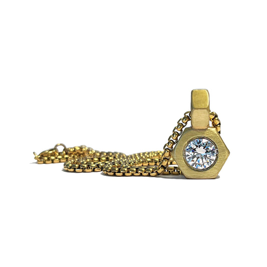 the original brass solitaire necklace