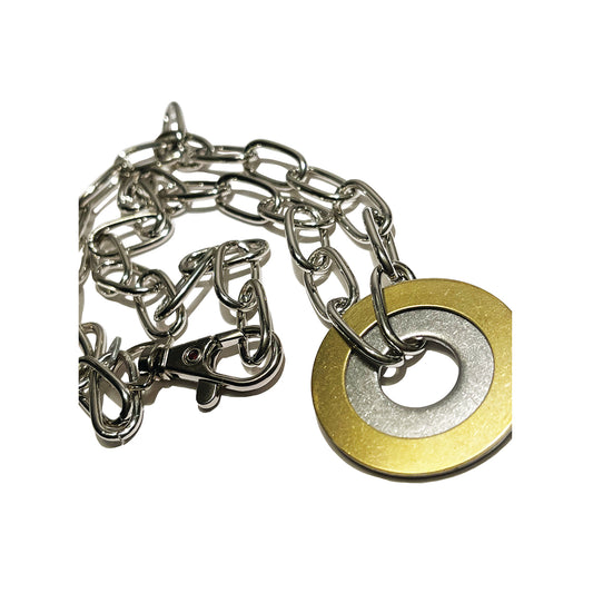 brass stainless pendant necklace