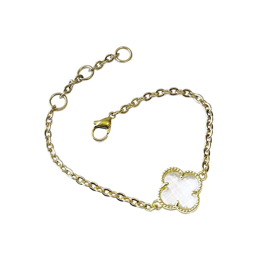 sweet clover bracelet - gold/clear