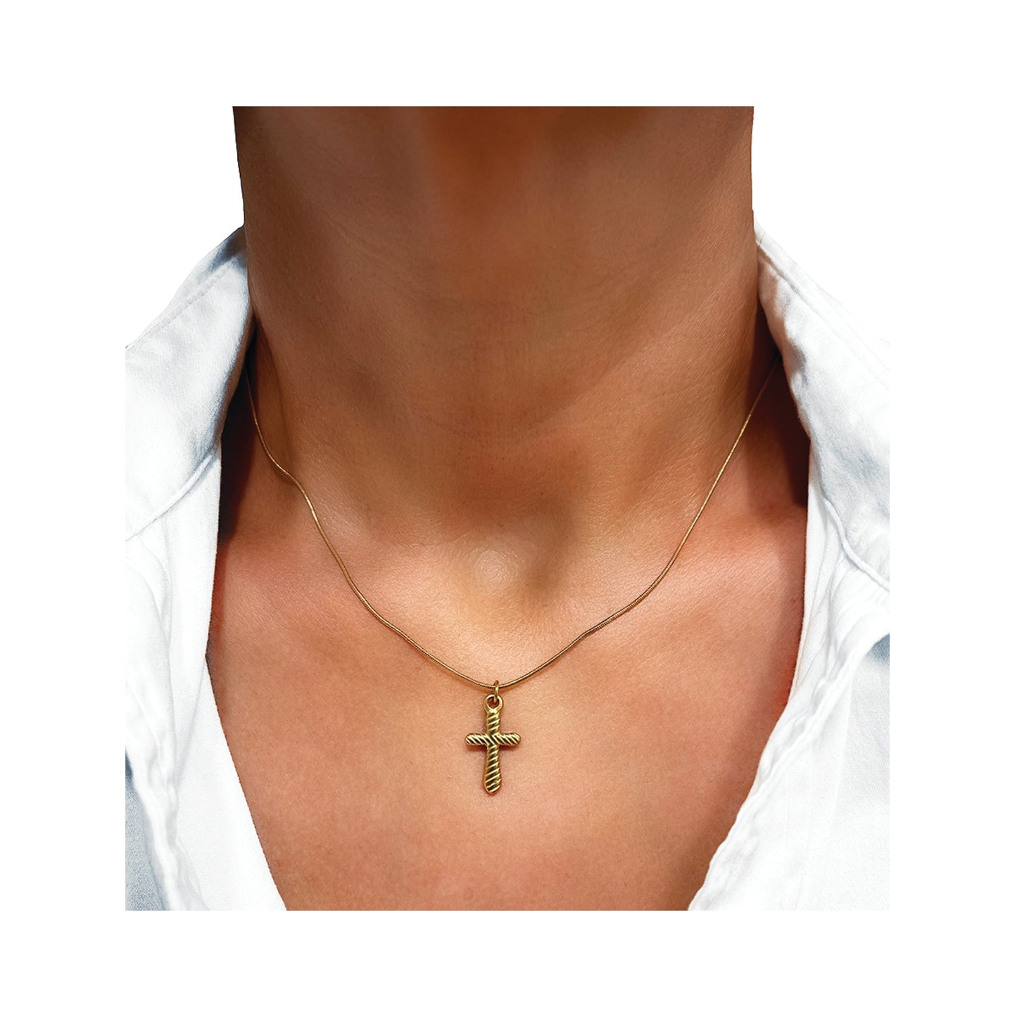 the textured cross necklace