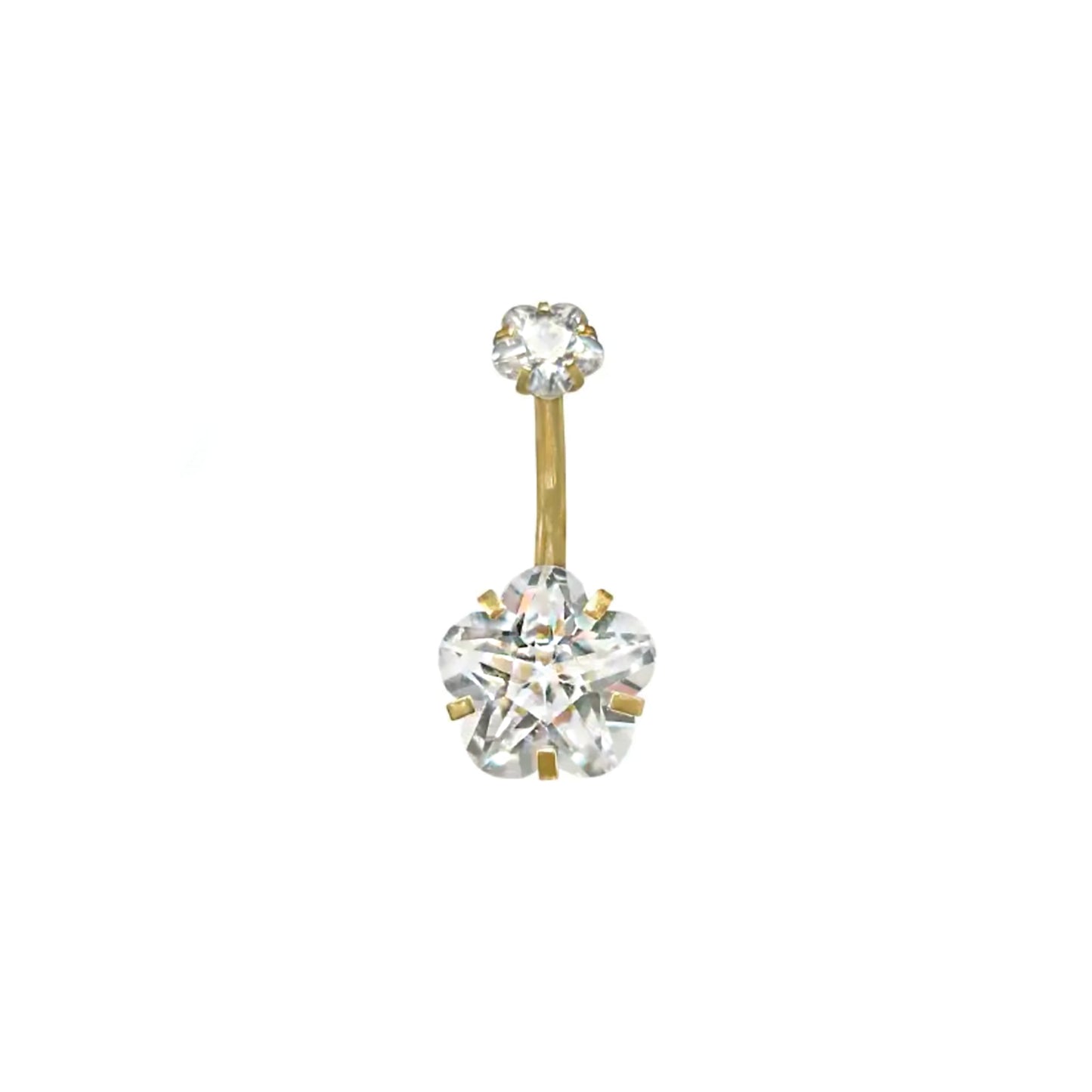 bling flower belly ring