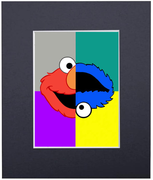 wild thing 2 art print - elmo/cookie monster