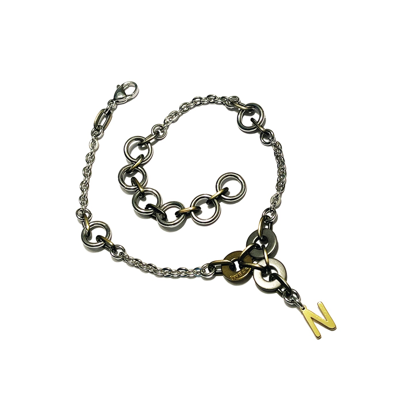 initial reaction anklet - gold initial