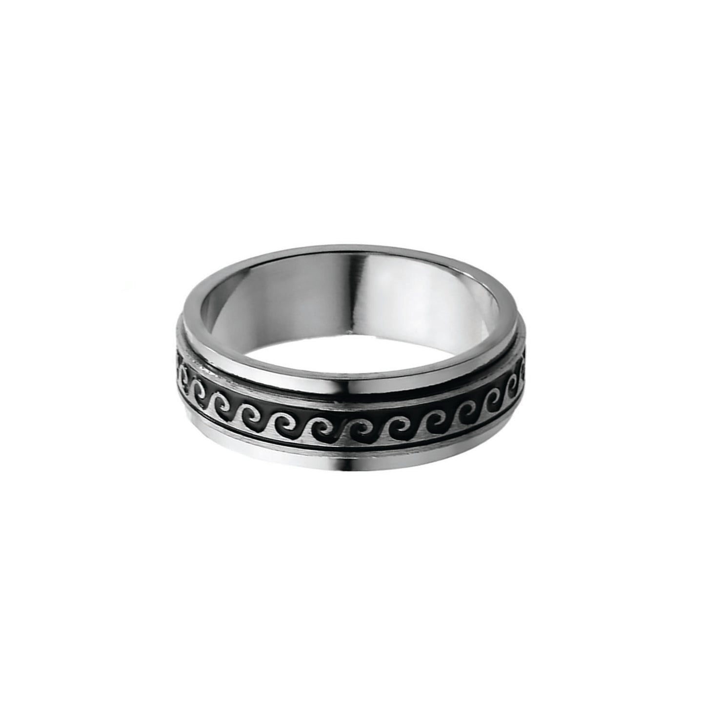 greek wave spinner ring