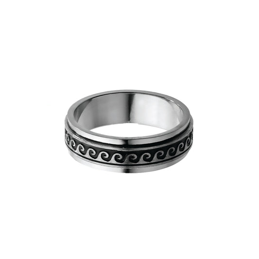 greek wave spinner ring