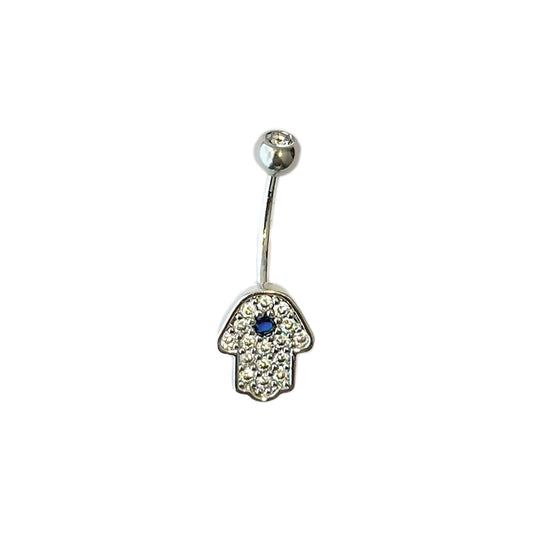 hamsa bling belly ring