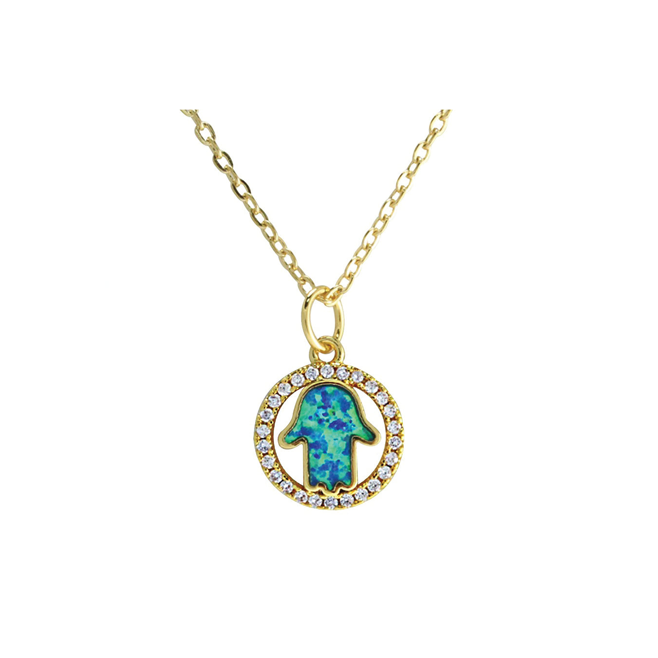 bling hamsa necklace