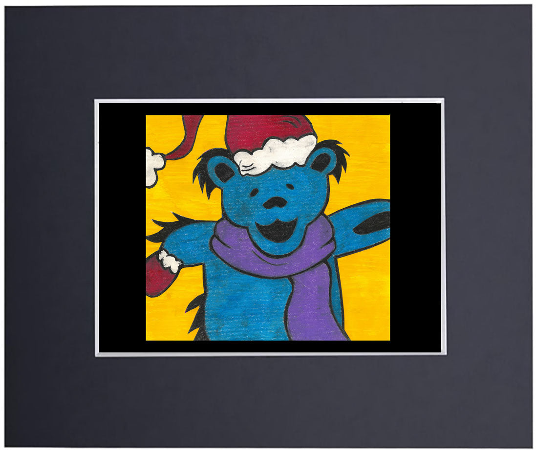 grateful holiday bear art print