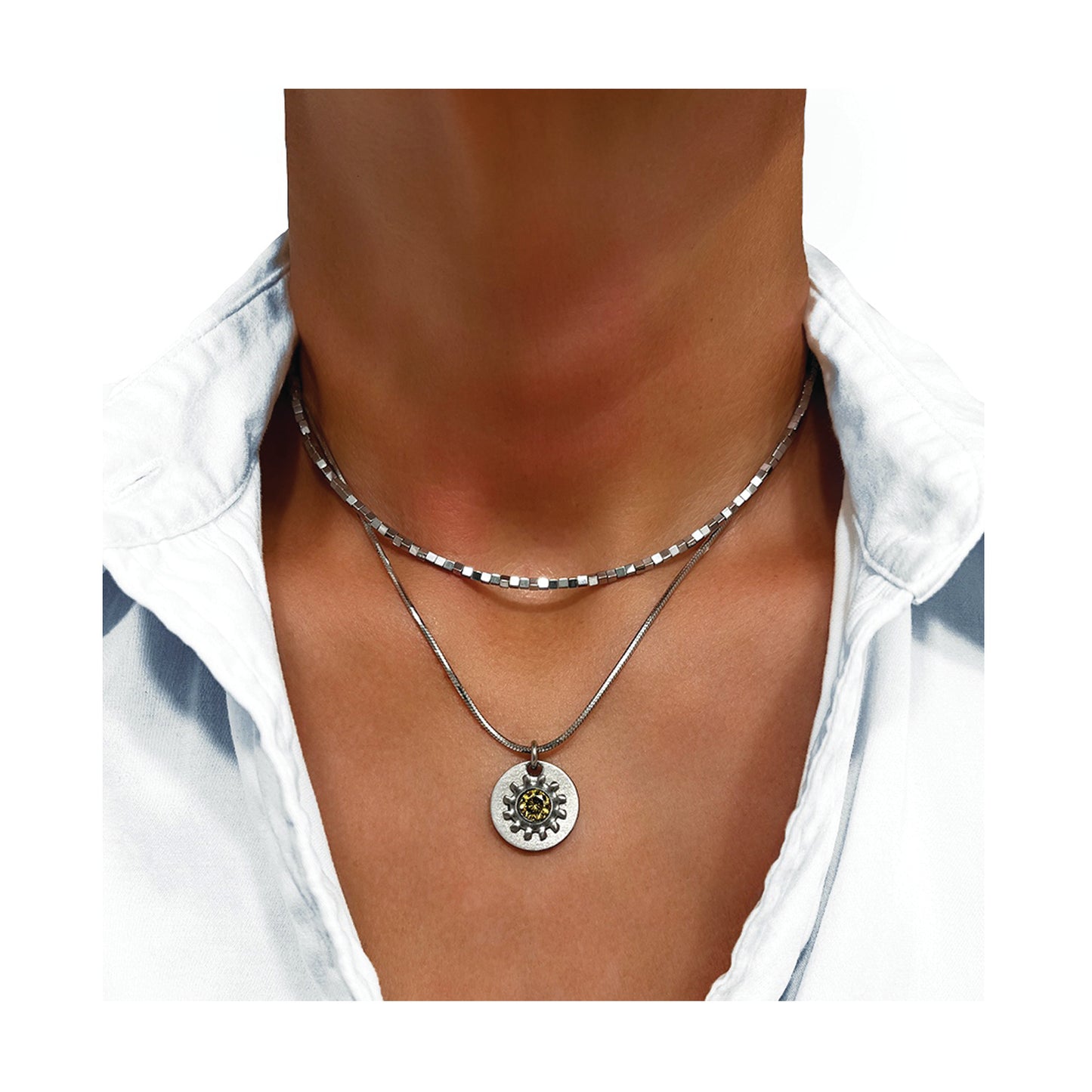the industrial sun necklace