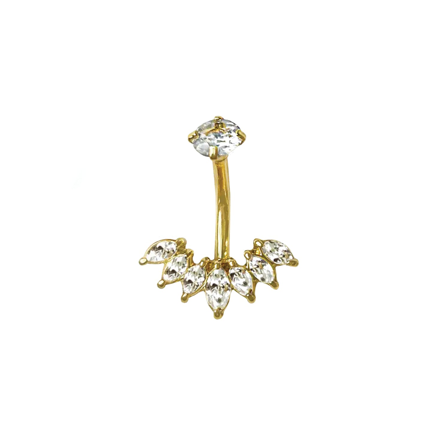 multi marquis belly ring - gold
