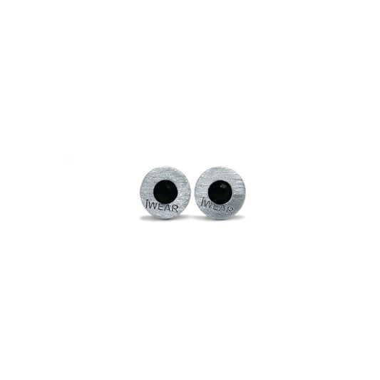 mini aluminum iWEAR washer earrings - black