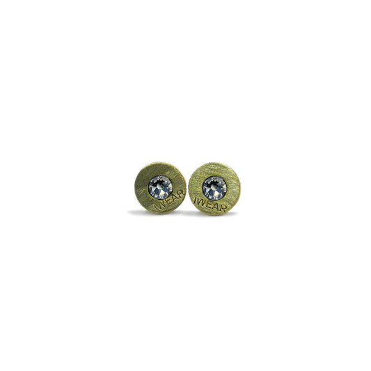 mini brass iWEAR washer earrings - clear