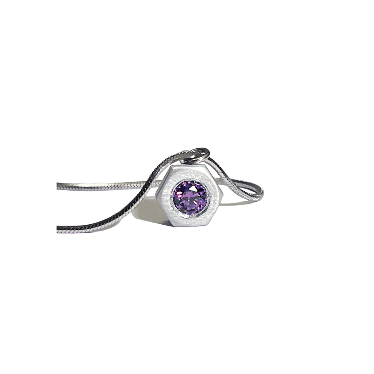 purple reign - mini aluminum solitaire necklace