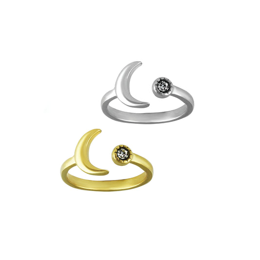 moon and star ring