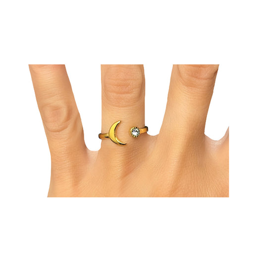 moon and star ring