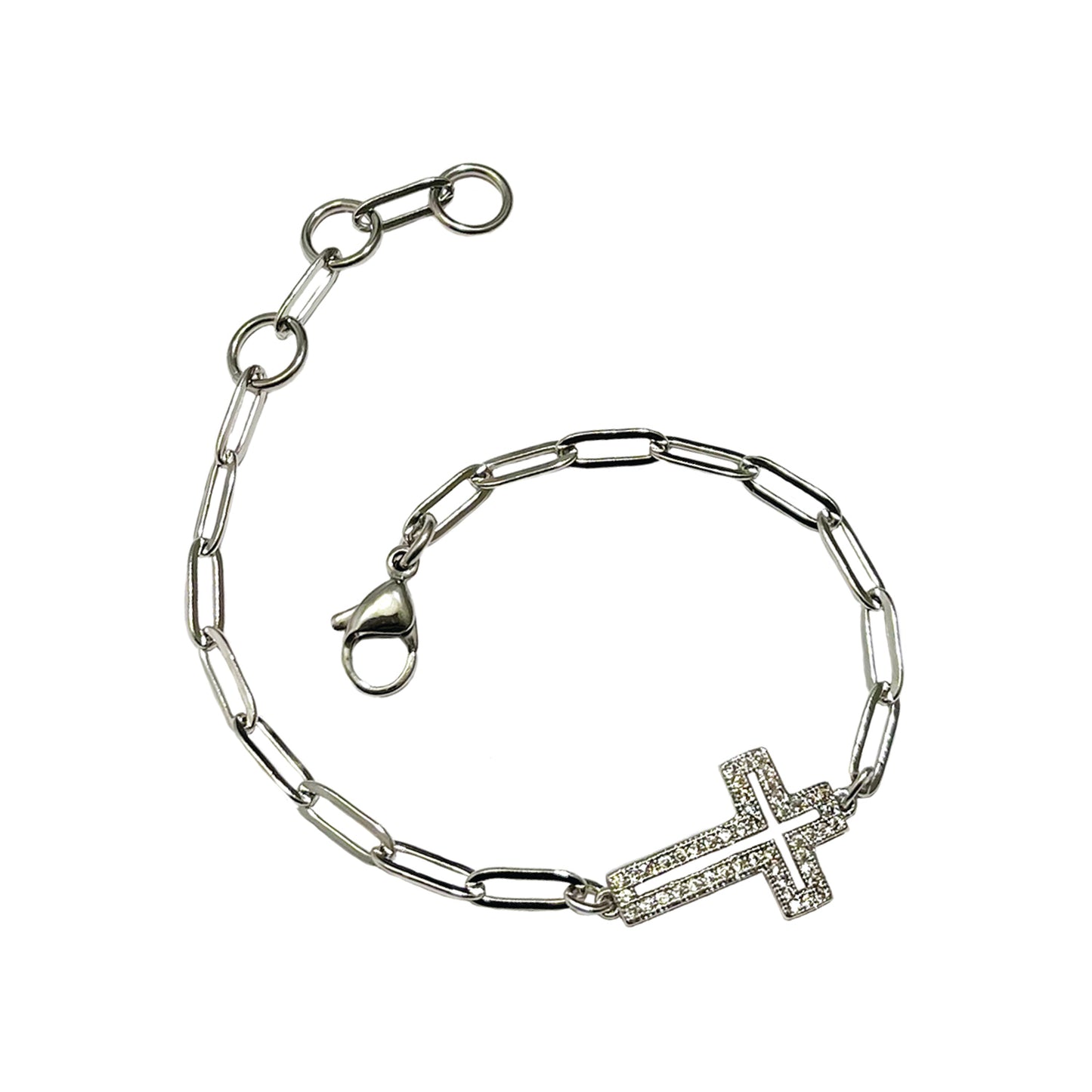 the radiant cross bracelet - silver