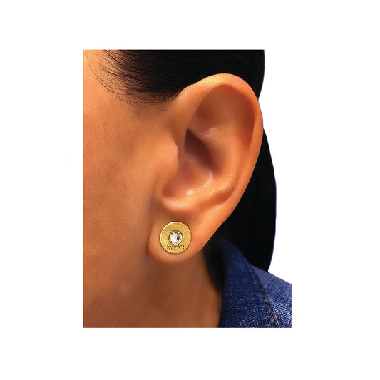 brass iWEAR washer earrings - clear