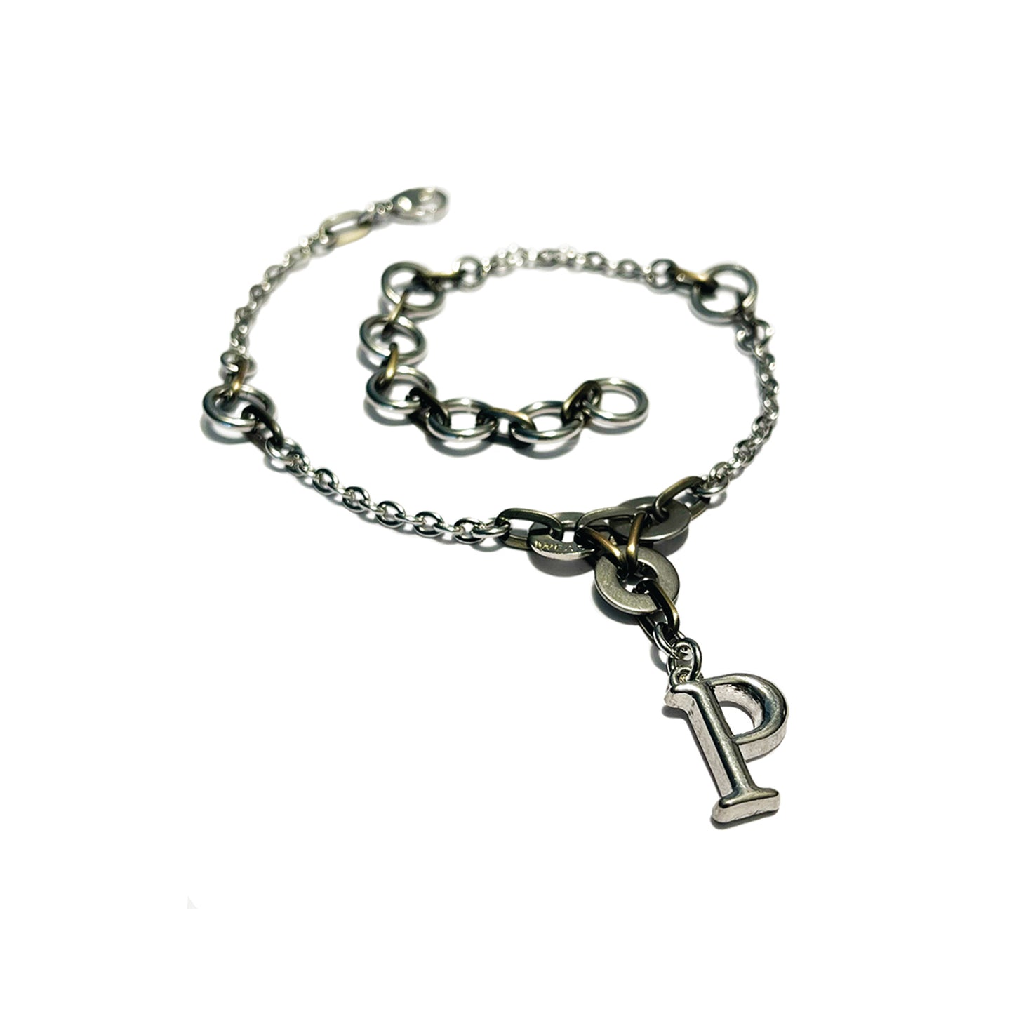 the initial reaction anklet - silver initial