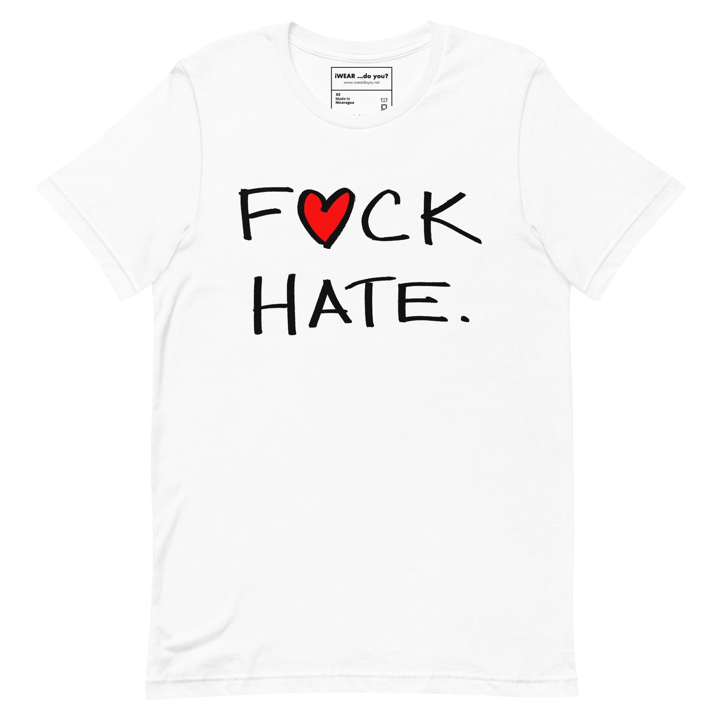 F❤️CK HATE. white tee