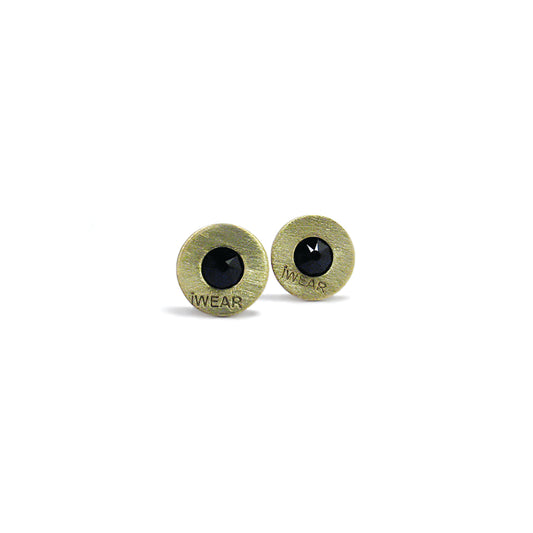 brass iWEAR washer earrings - black