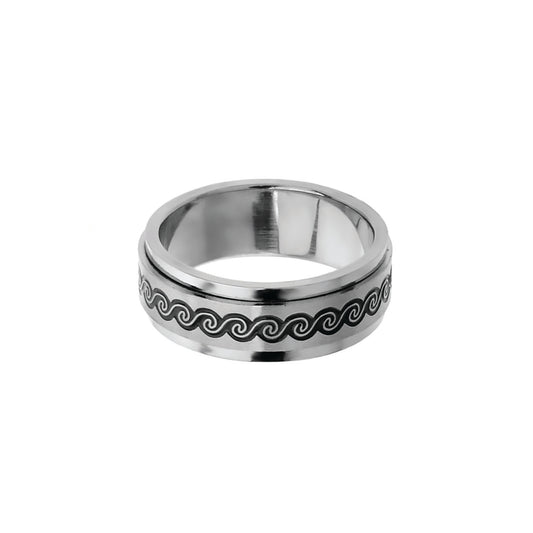 black outline wave spinner ring