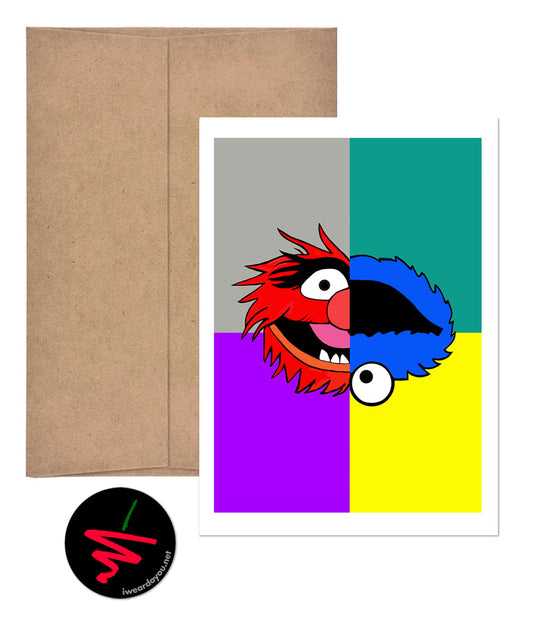 wild thing 1 - animal/cookie monster greeting card