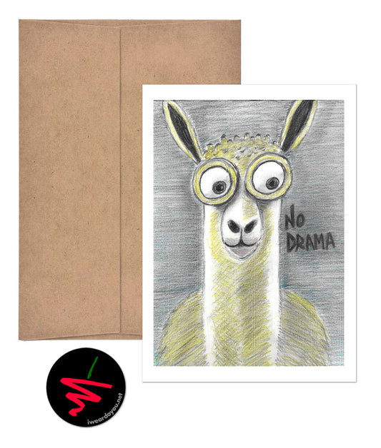 no drama llama greeting card