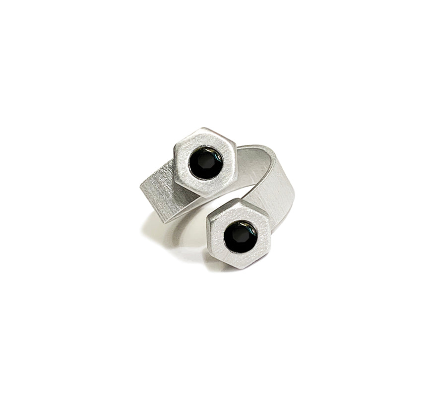 double or nuttin' ring - aluminum/black