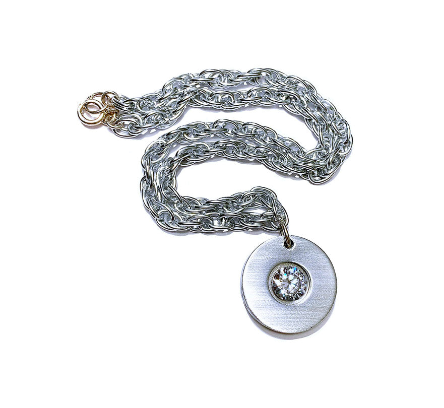chic aluminum solitaire necklace