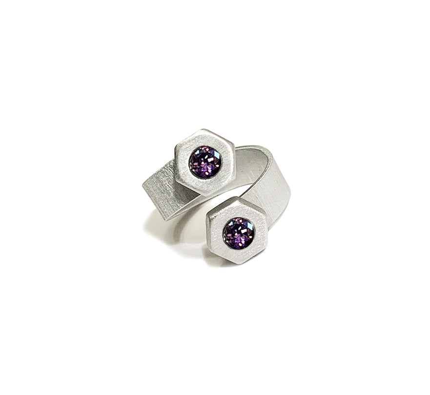 double or nuttin' ring - aluminum/violet