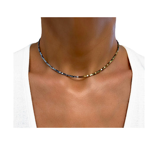 the block party necklace - hematite