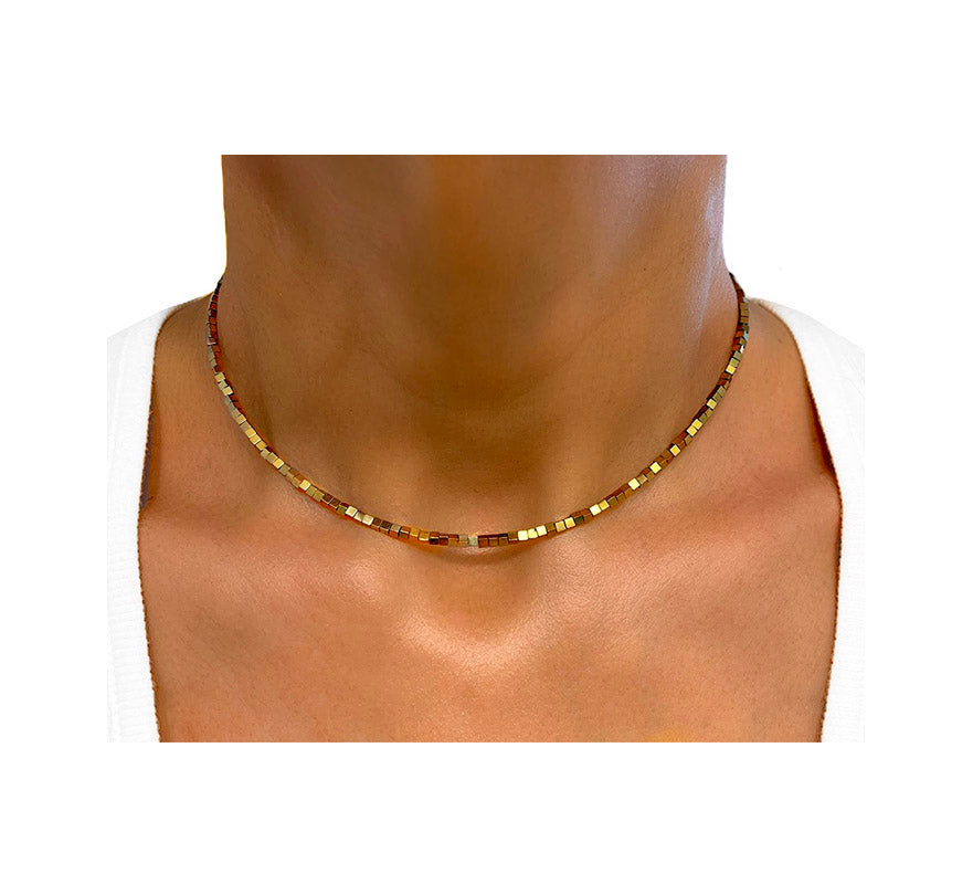 the block party necklace - hematite