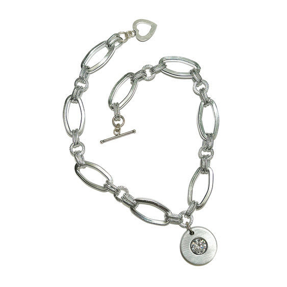 aluminum solitaire necklace - sterling silver