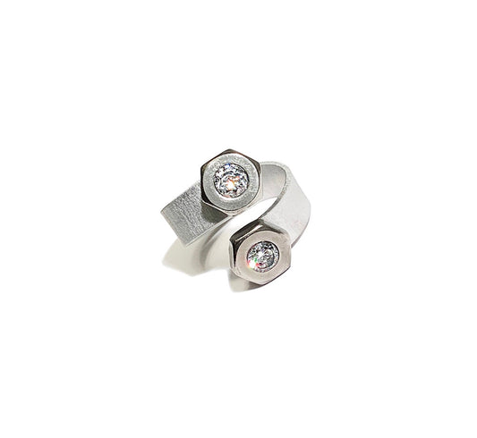 double or nuttin' ring - stainless steel