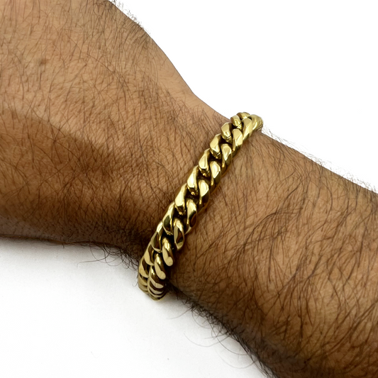 cuban link bracelet - 10mm - gold