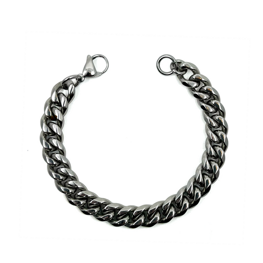 cuban link bracelet - 10mm - silver