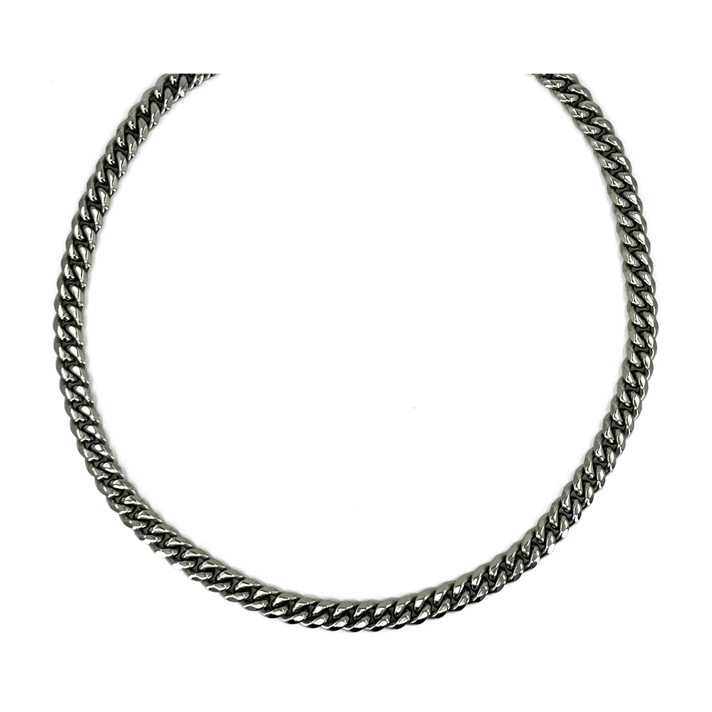 10mm cuban link chain necklace - silver